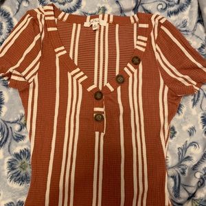 Stripped brown crop top